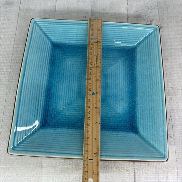 Home Target ZAZEN Reactive Crackled Turquoise Chocolate Out Dinner Plates Set 2 - Picture 7 of 16